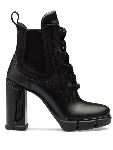 prada boots used 2017|Prada chunky heel ankle boots.